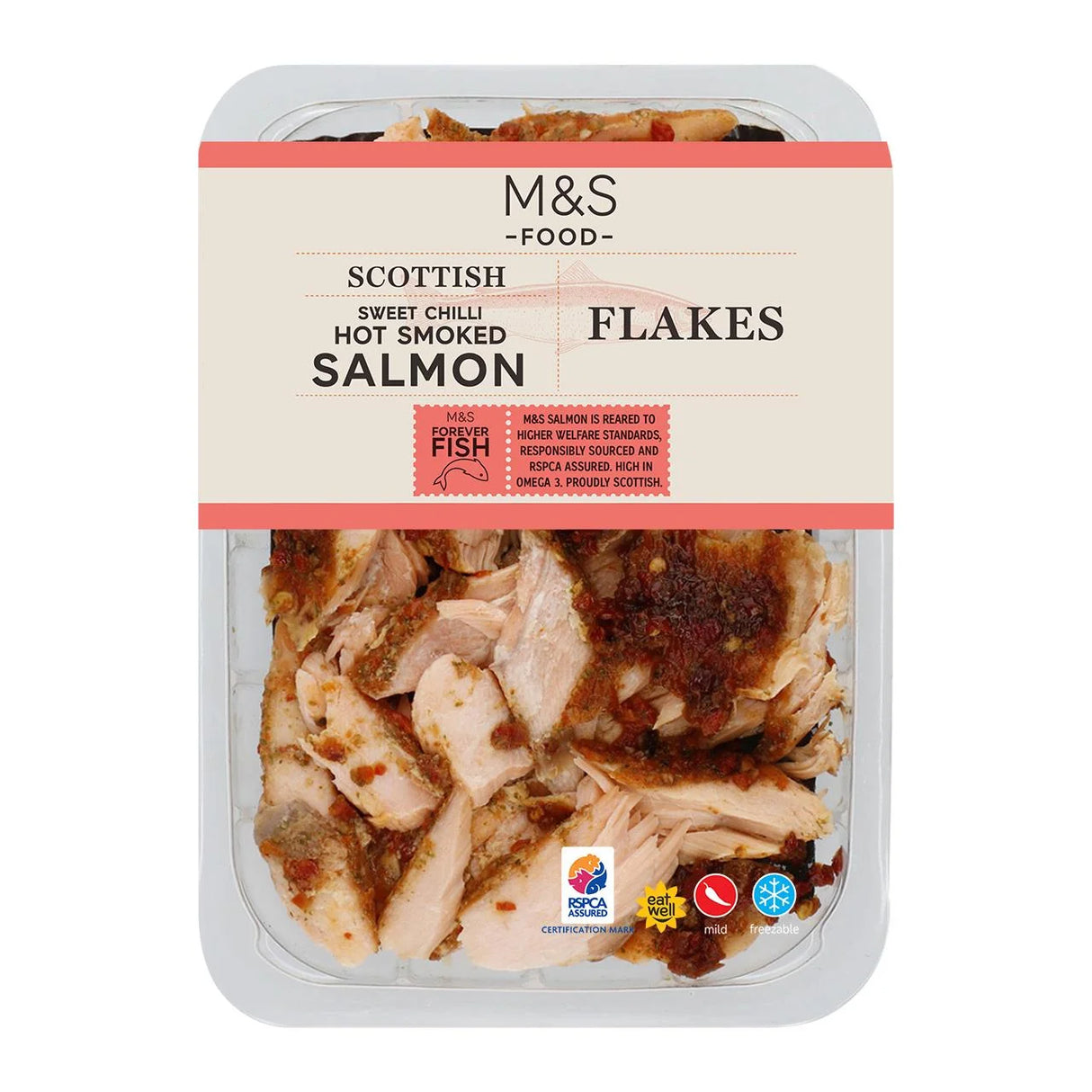 M&S Scottish Sweet Chilli Hot Smoked Salmon Flakes 140g