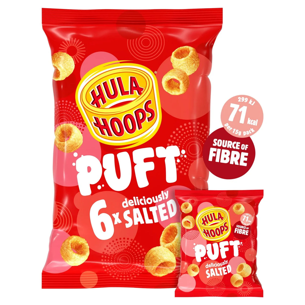 Hula Hoops Puft Salted Multipack Crisps 6 x 15g