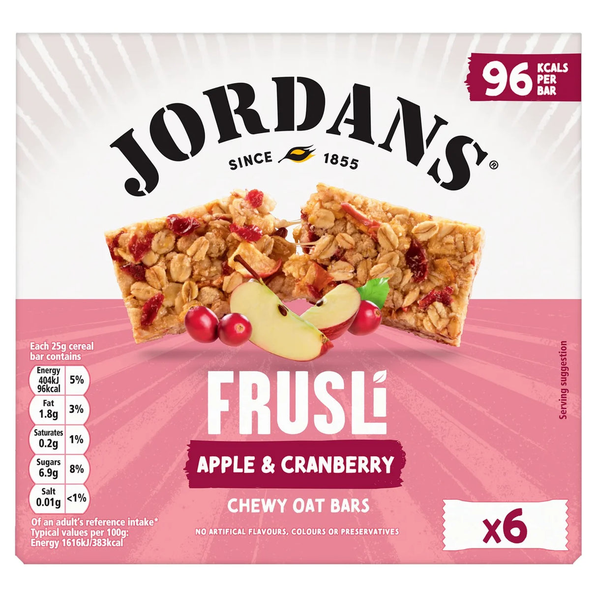 Jordans Frusli Cranberry & Apple Chewy Cereal Bars 6 x 25g