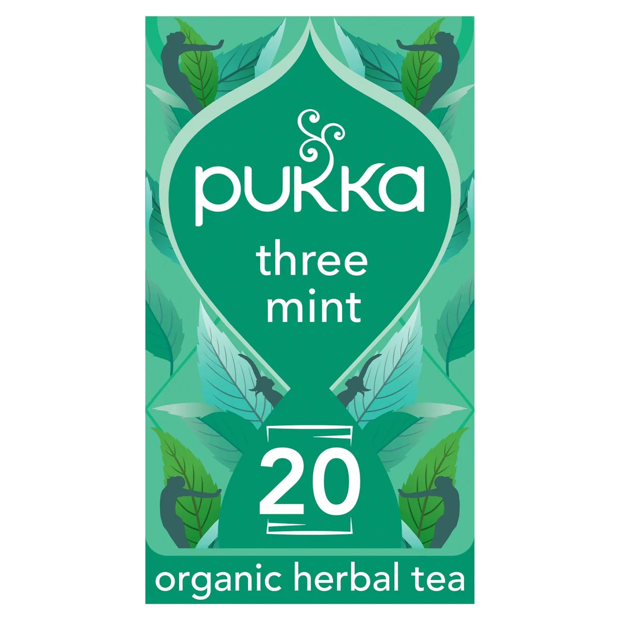 Pukka Three Mint, Organic Herbal Tea with Peppermint, Spearmint, 20 Sachets 32g