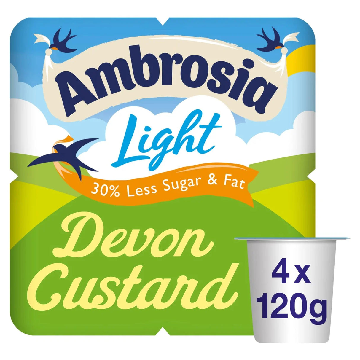 Ambrosia Light Devon Custard Dessert Pots 4 x 120g