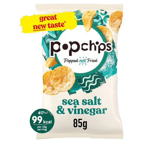 popchips Sea Salt & Vinegar Sharing Crisps 85g