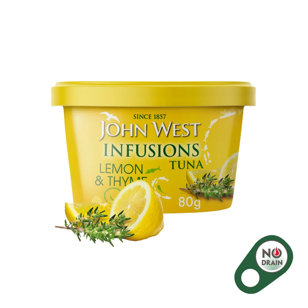 John West Lemon & Thyme No Drain Tuna Infusions 80