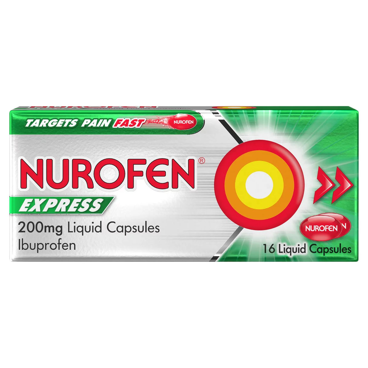 Nurofen Express Pain Relief Ibuprofen 200mg Liquid Caps 16pk