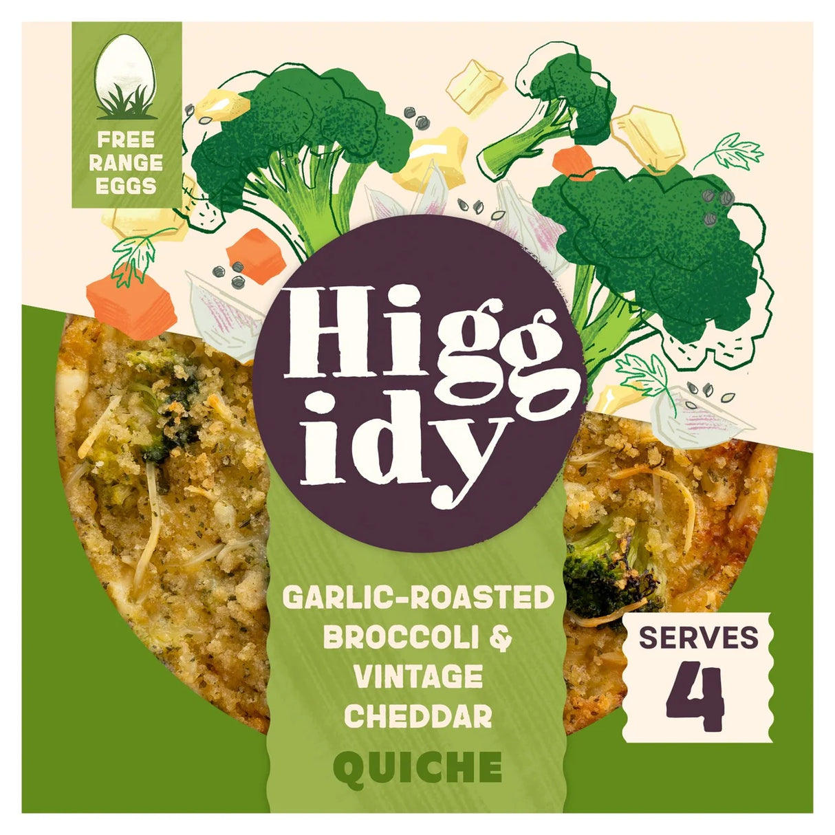 Higgidy Roasted Broccoli & Vintage Cheddar Quiche 400g
