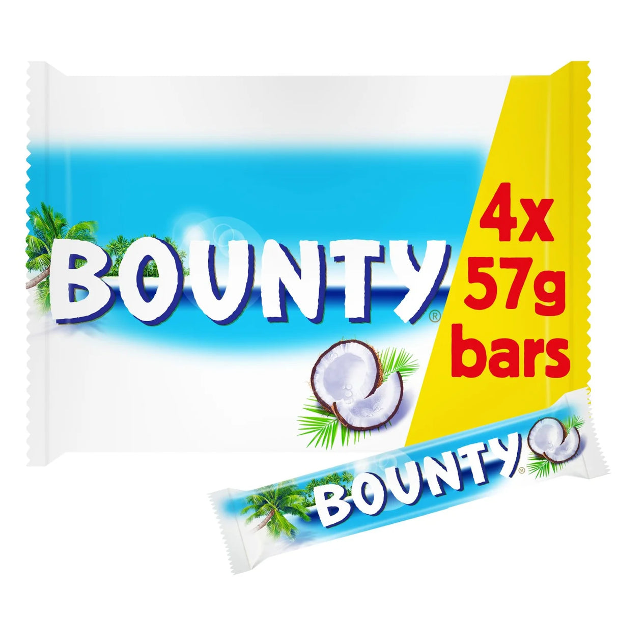 Bounty Coconut & Milk Chocolate Snack Bars Multipack 4 x 57g