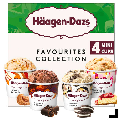 Haagen Dazs Favourites Collection Mini Cups Ice Cream 4 x 95ml