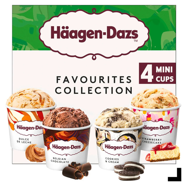 Haagen Dazs Favourites Collection Mini Cups Ice Cream 4 x 95ml