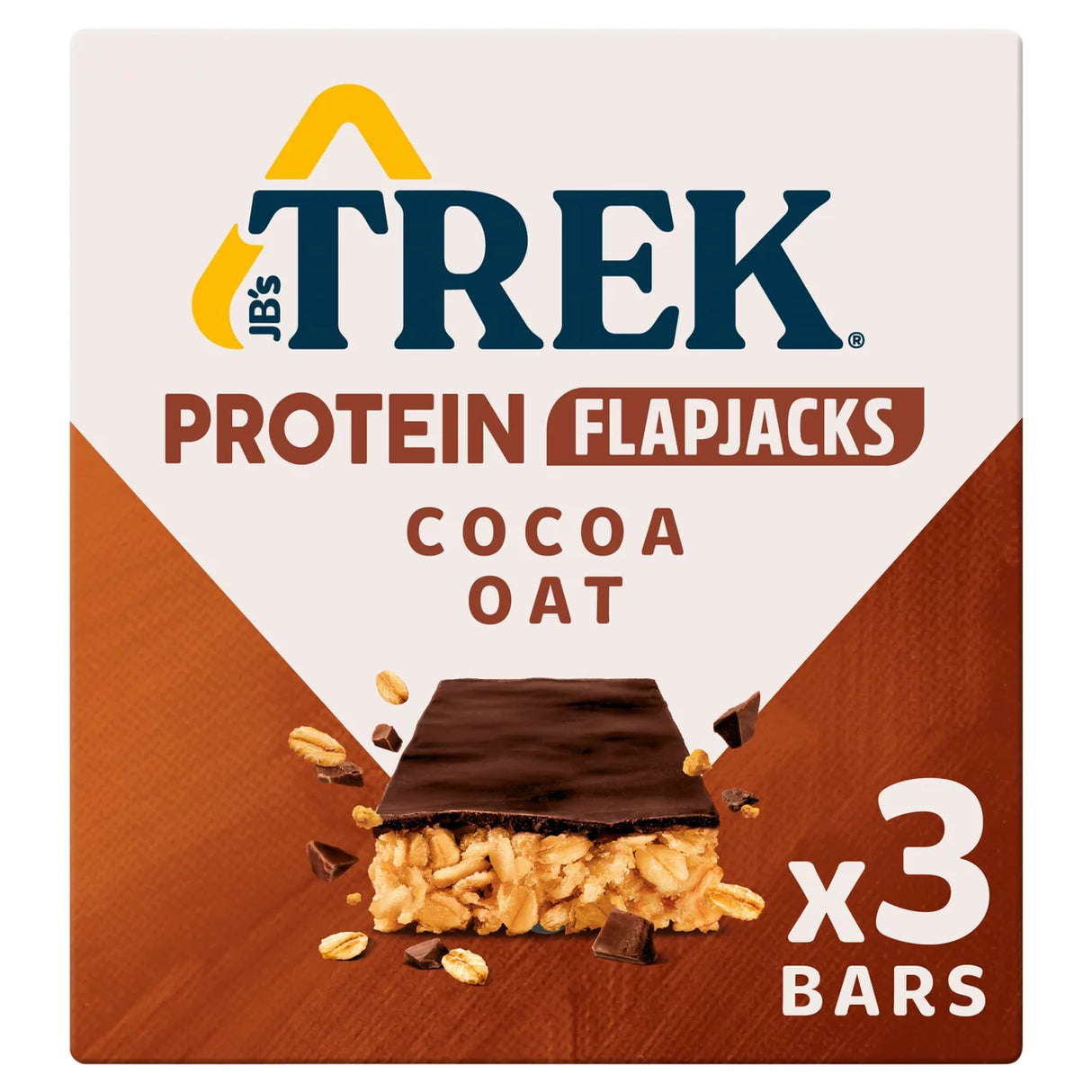 Trek Cocoa Oat Protein Flapjacks 3x50g 3 x 50g