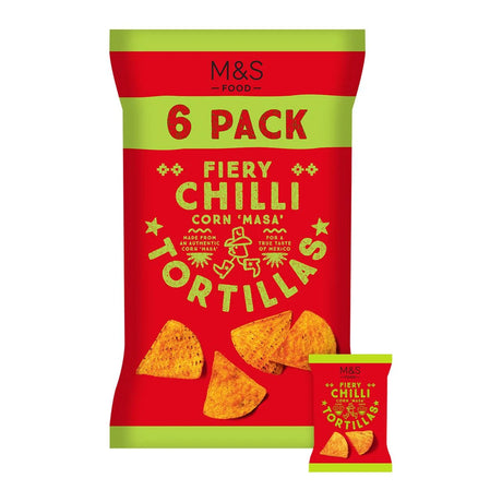 M&S Fiery Chilli Tortilla Chips Multipack 6 x 30g