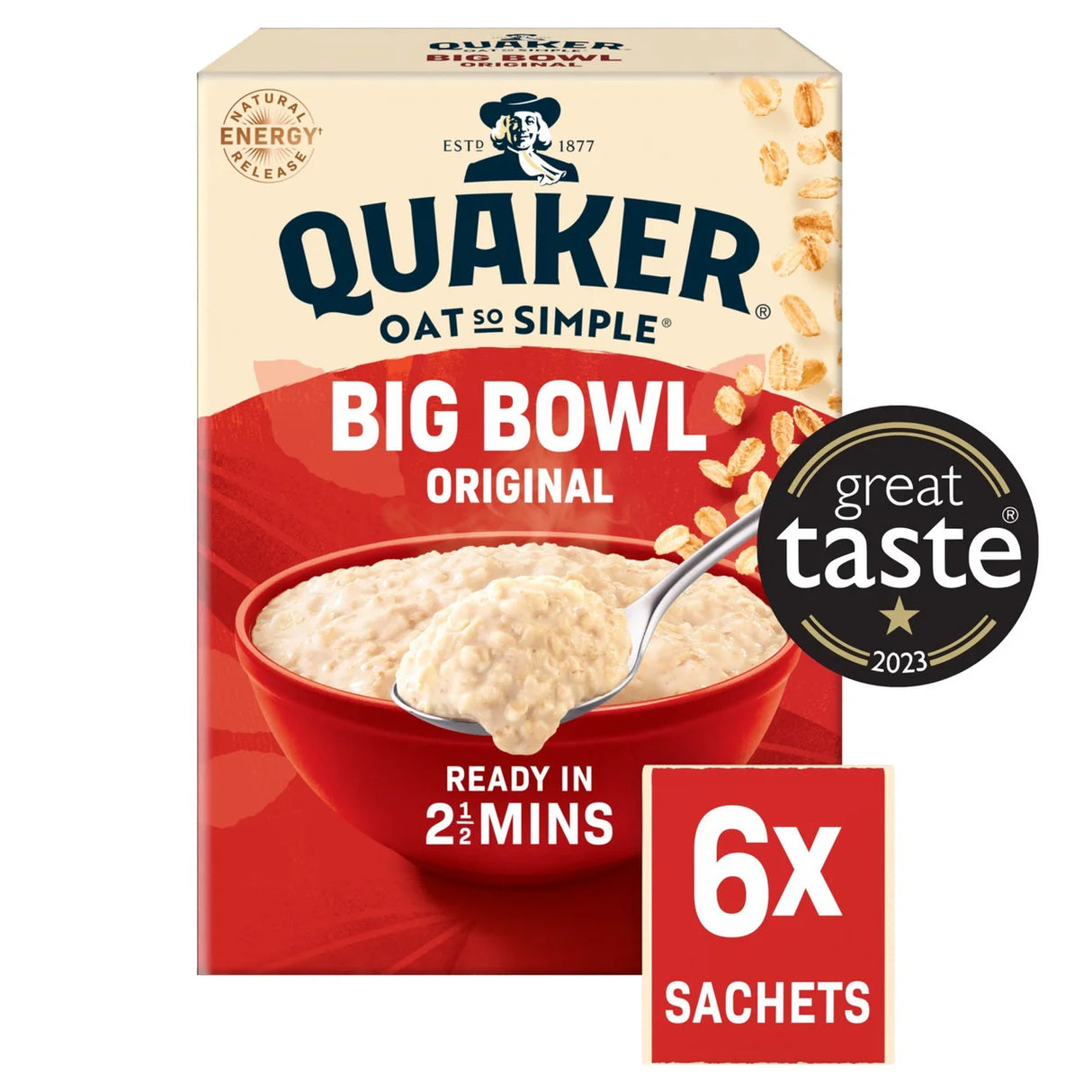 Quaker Oat So Simple Big Bowl Original Porridge Sachets 6 x 38.5g