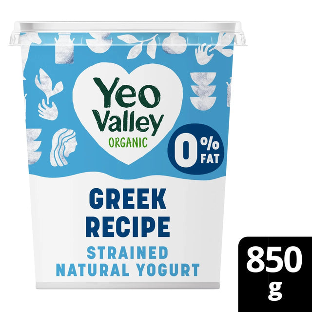 Yeo Valley Organic Greek Recipe 0% Strained Natural Yogurt 850g