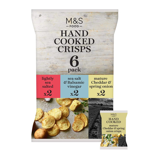 M&S Assorted Hand Cooked Crisps Multipack 6 per pack