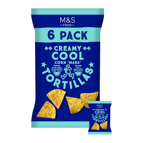 M&S Creamy Cool Tortilla Chips Multipack 6 x 30g