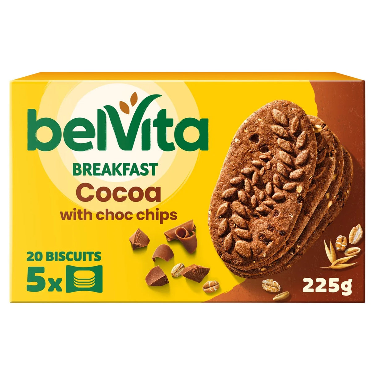 Belvita Breakfast Cocoa With Choc Chips Cereal Bars 5 Pack 225g