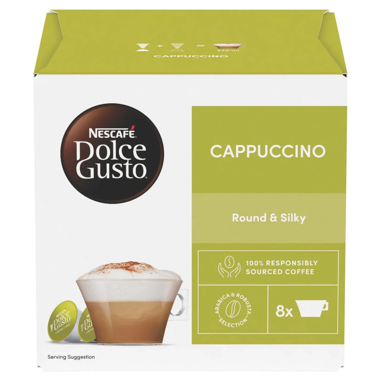 Nescafe Dolce Gusto Cappuccino Coffee Pods x 16 186.4g