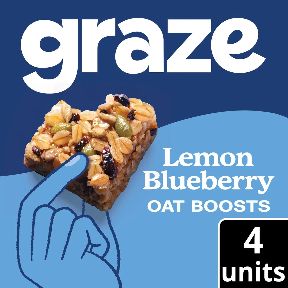 Graze Lemon & Blueberry Oat Boost Flapjack Superfood Snack Bars 4 x 30g