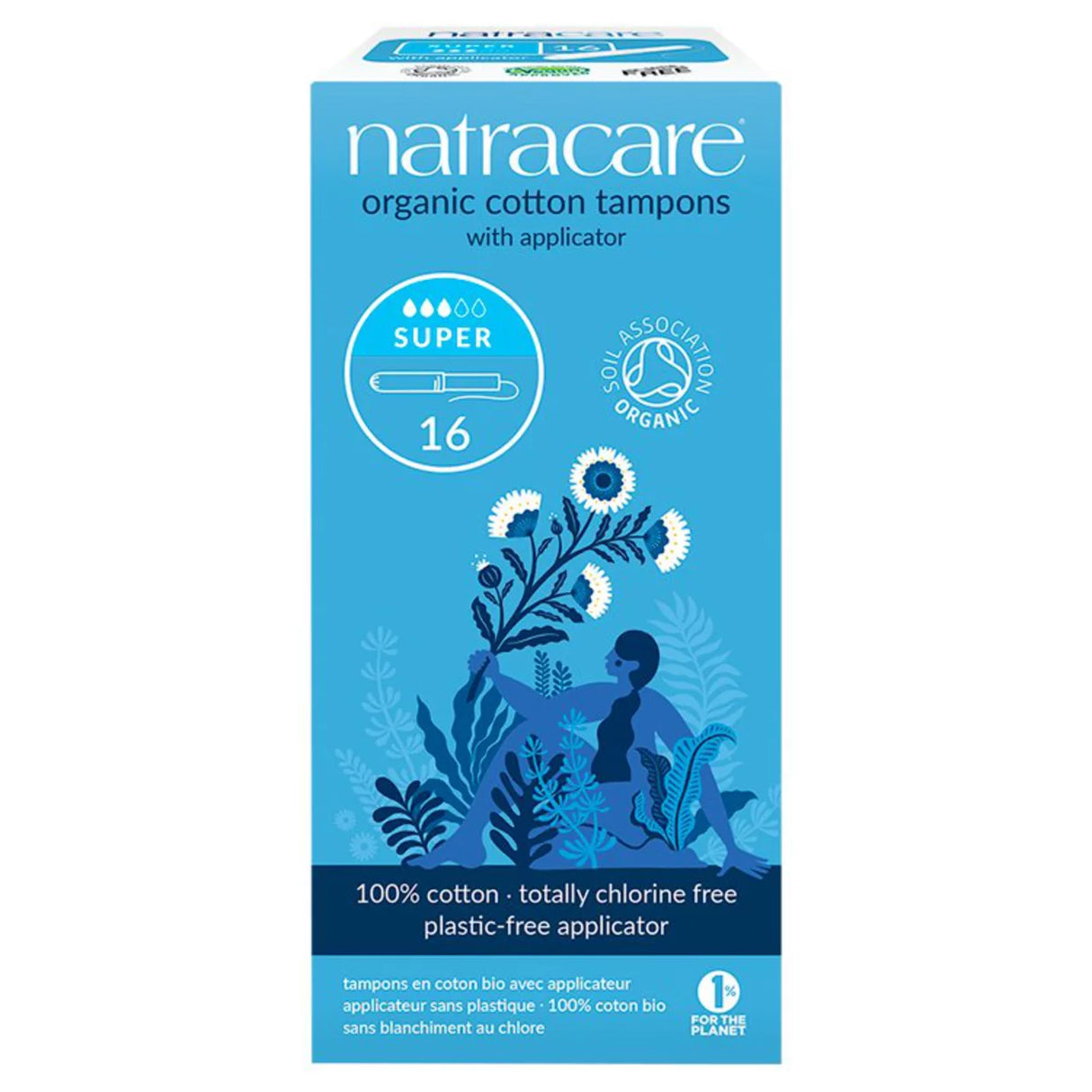 Natracare Organic Tampons Super Applicator 16PK