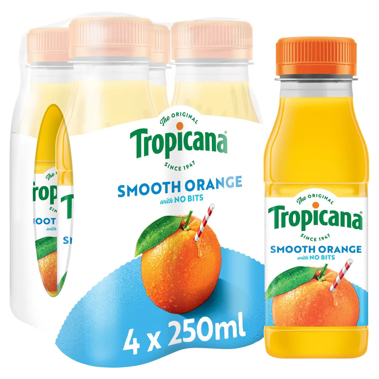 Tropicana Pure Smooth Orange Fruit Juice Multipack 4 x 250ml