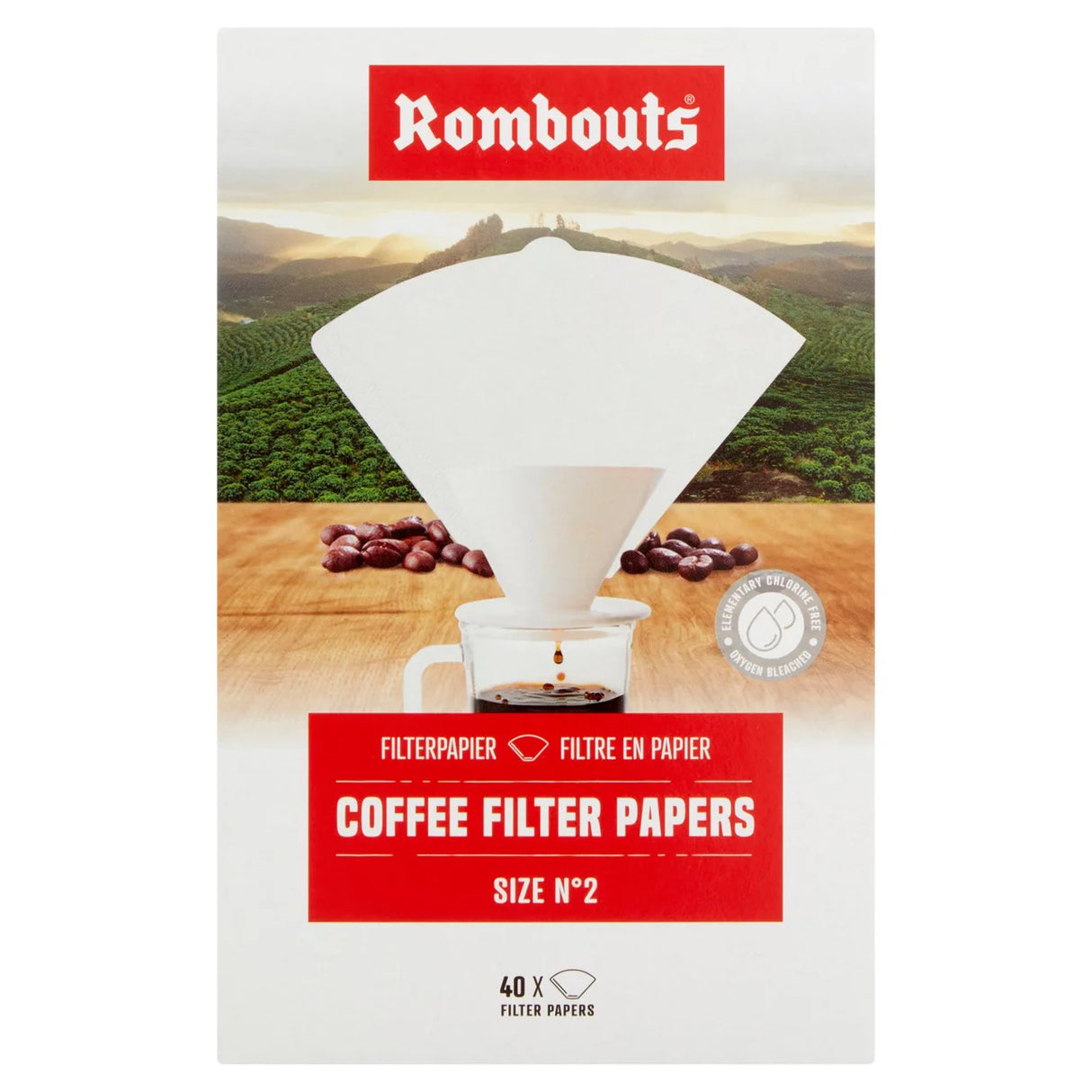 Rombouts Coffee Filter Papers No.2 40 per pack