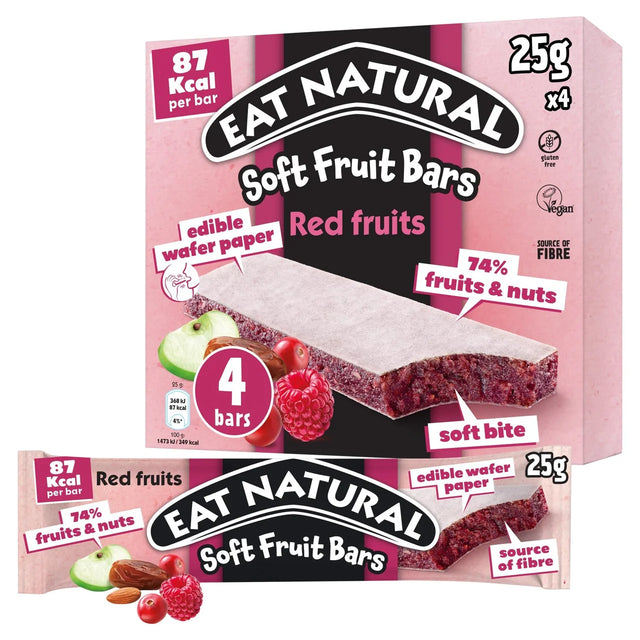 Eat Natural Red Berries Soft Fruit Bars 4 x 25g