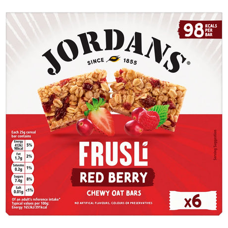 Jordans Frusli Juicy Red Berry Chewy Cereal Bars 6 x 25g