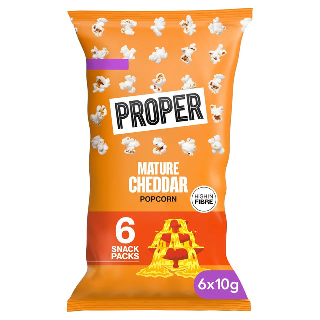 PROPERCORN Multipack Corn Mature Cheddar Popcorn 6 x 10g