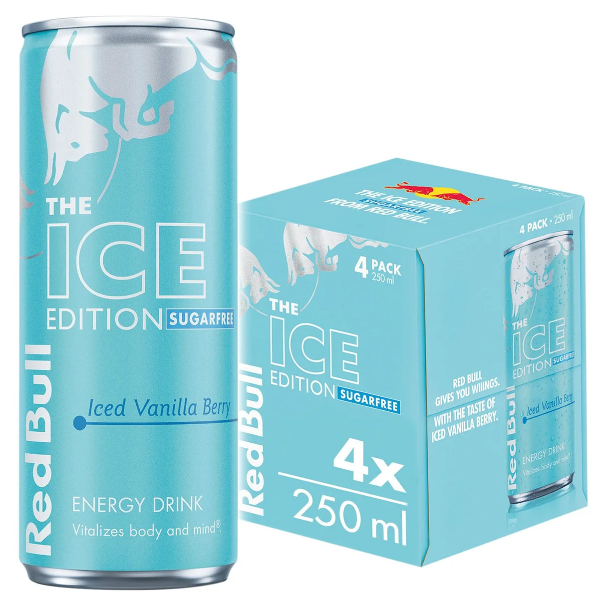 Red Bull Energy Drink Sugar Free Ice Edition Iced Vanilla Berry 4 x 250ml