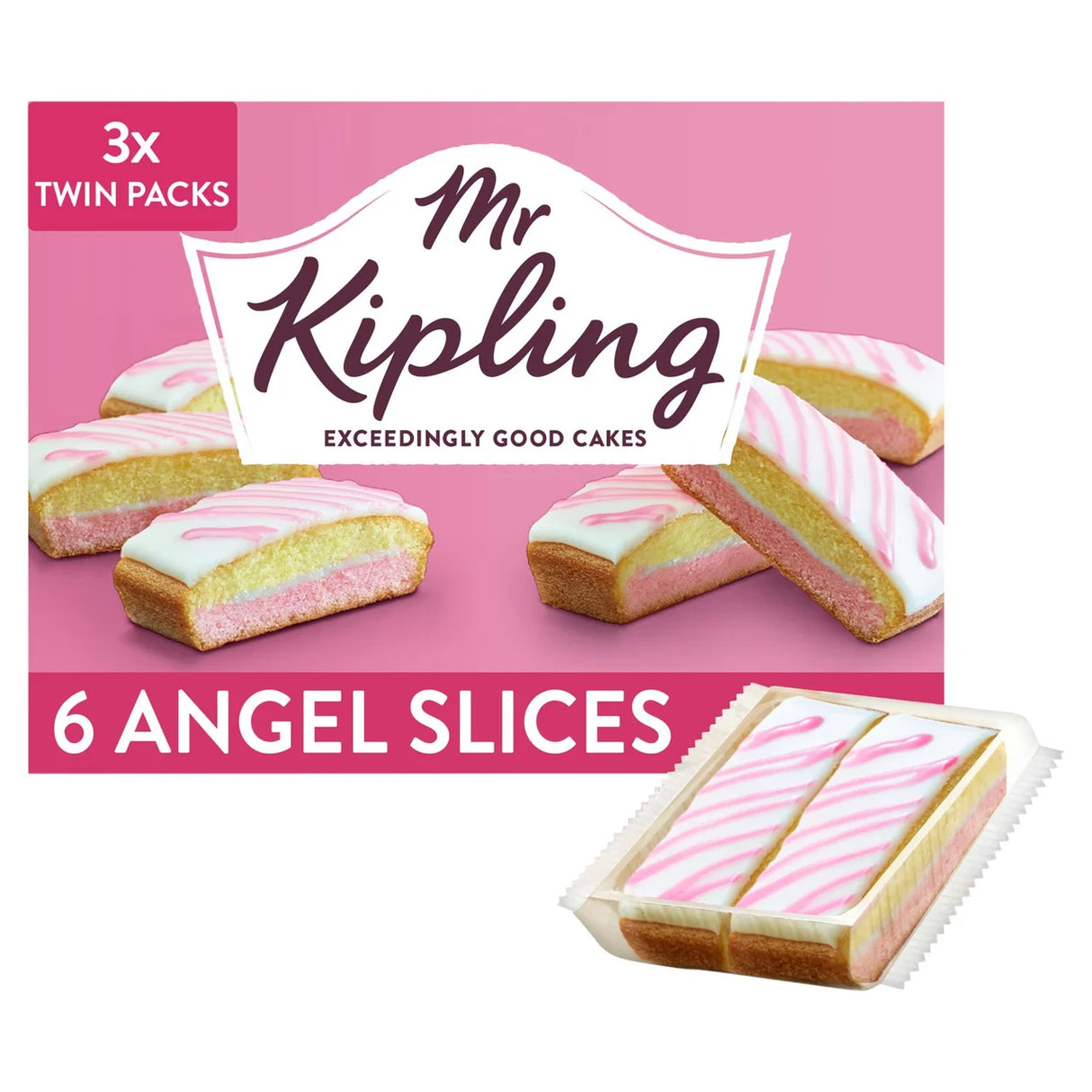 Mr Kipling Angel Slices Cakes Multipack Snack 3x2pk 6 per pack