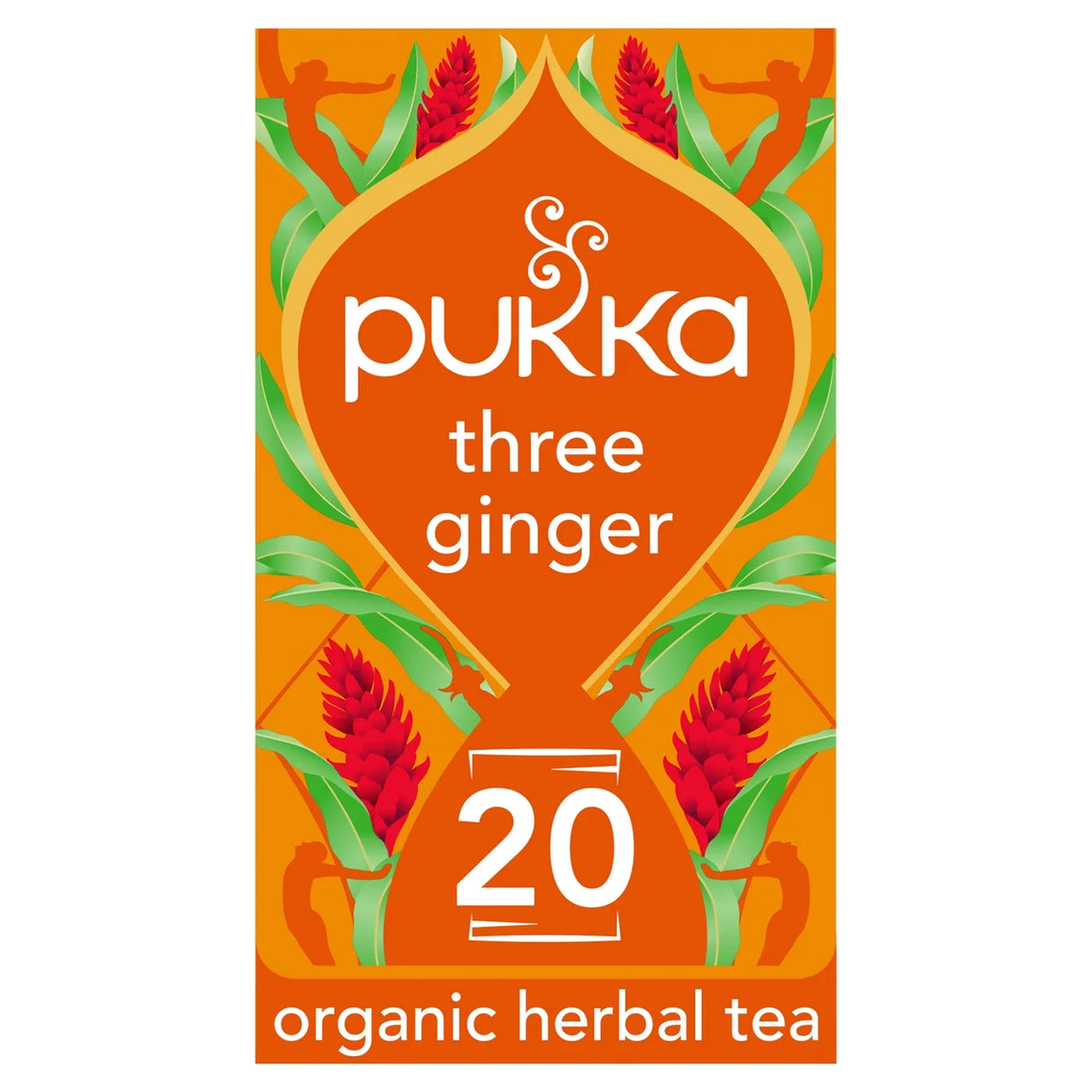 Pukka Three Ginger, Organic Herbal Tea with Galangal & Turmeric, 20 Sachets 36g