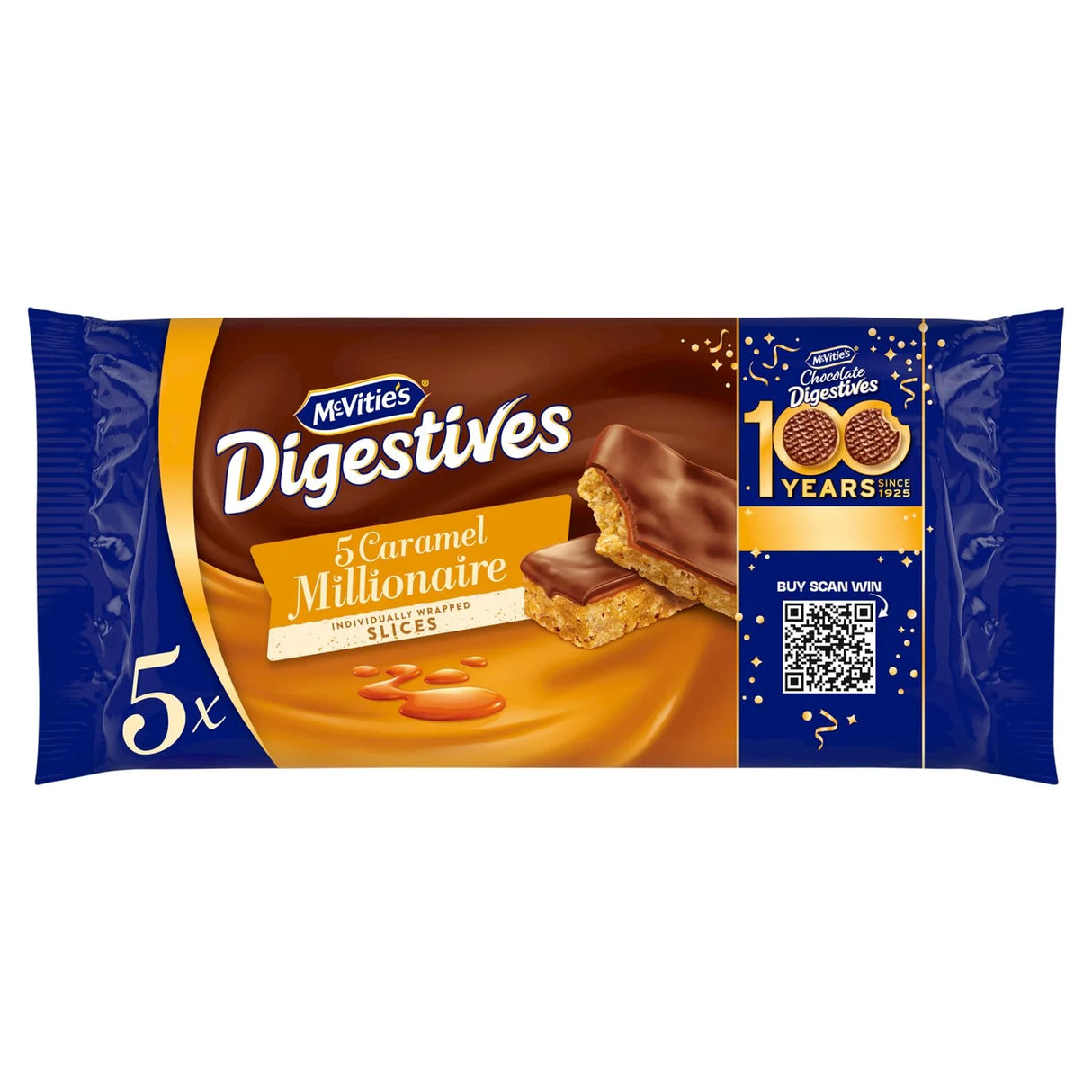 McVitie's Milk Chocolate Caramel Millionaire Biscuit Slices Multipack 5 per pack