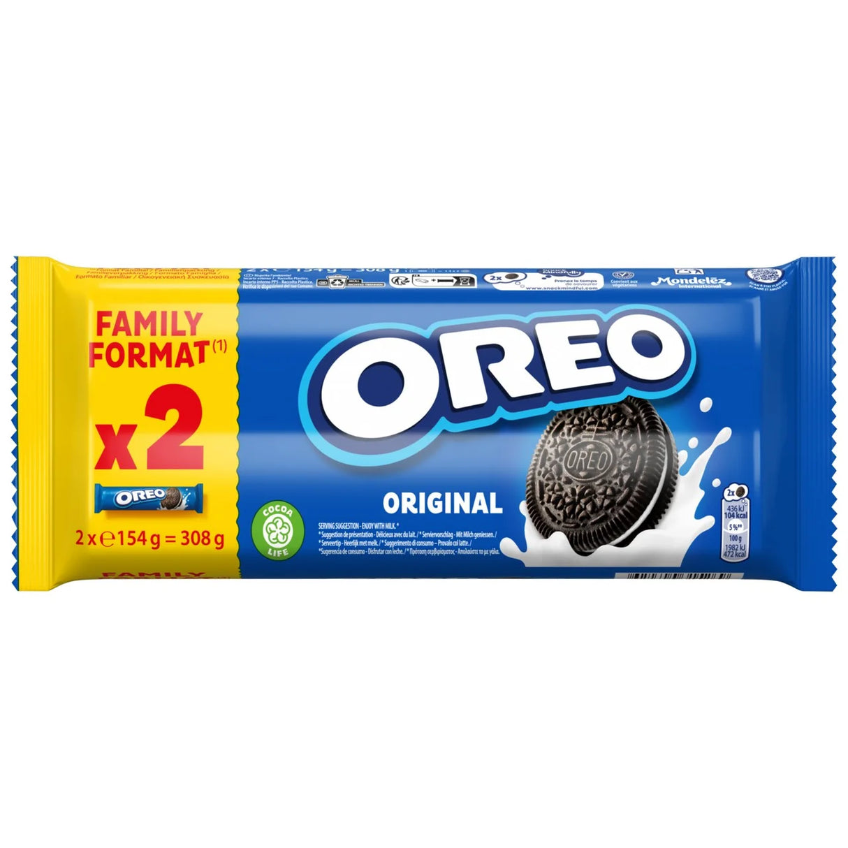 OREO Vanilla Cookie Sandwich Biscuits Twin Pack 2 x 154g