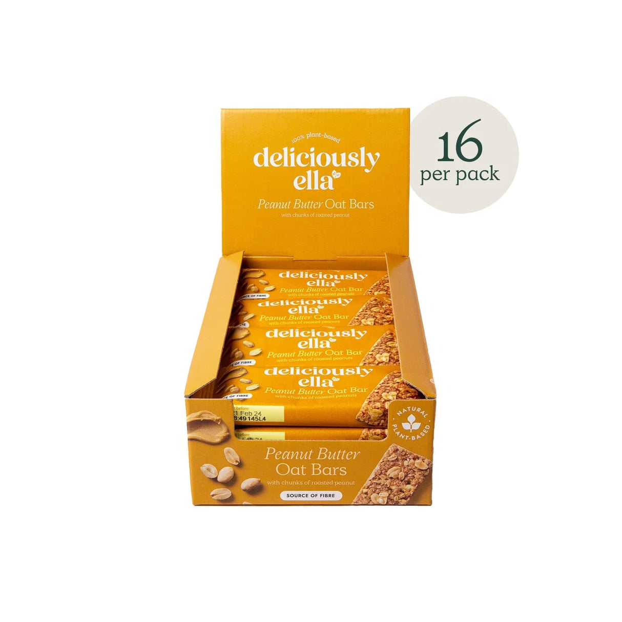 Deliciously Ella Peanut Butter Oat Bar case 16 x 50g