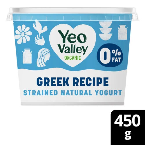Yeo Valley Organic Greek Recipe 0% Strained Natural Yogurt 450g