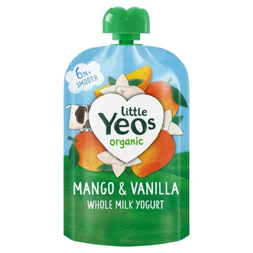 Yeo Valley Little Yeos No Added Sugar Mango & Vanilla Pouch 90g