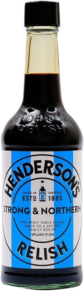 Henderson's Relish Blue And White 284ml