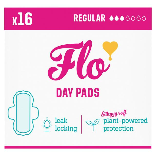 Flo Bamboo Super Absorbent Soft Thin Day Period Pads with Wings x16