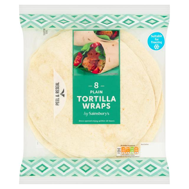 Sainsbury's Plain Tortilla Wraps x8 496g – Bakkali