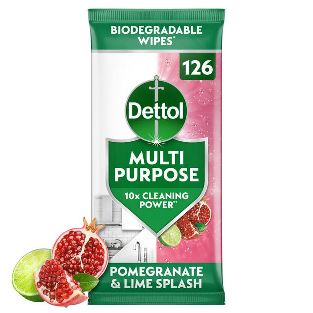 Dettol Pomegranate & Lime Splash Multi Purpose Wipes x126