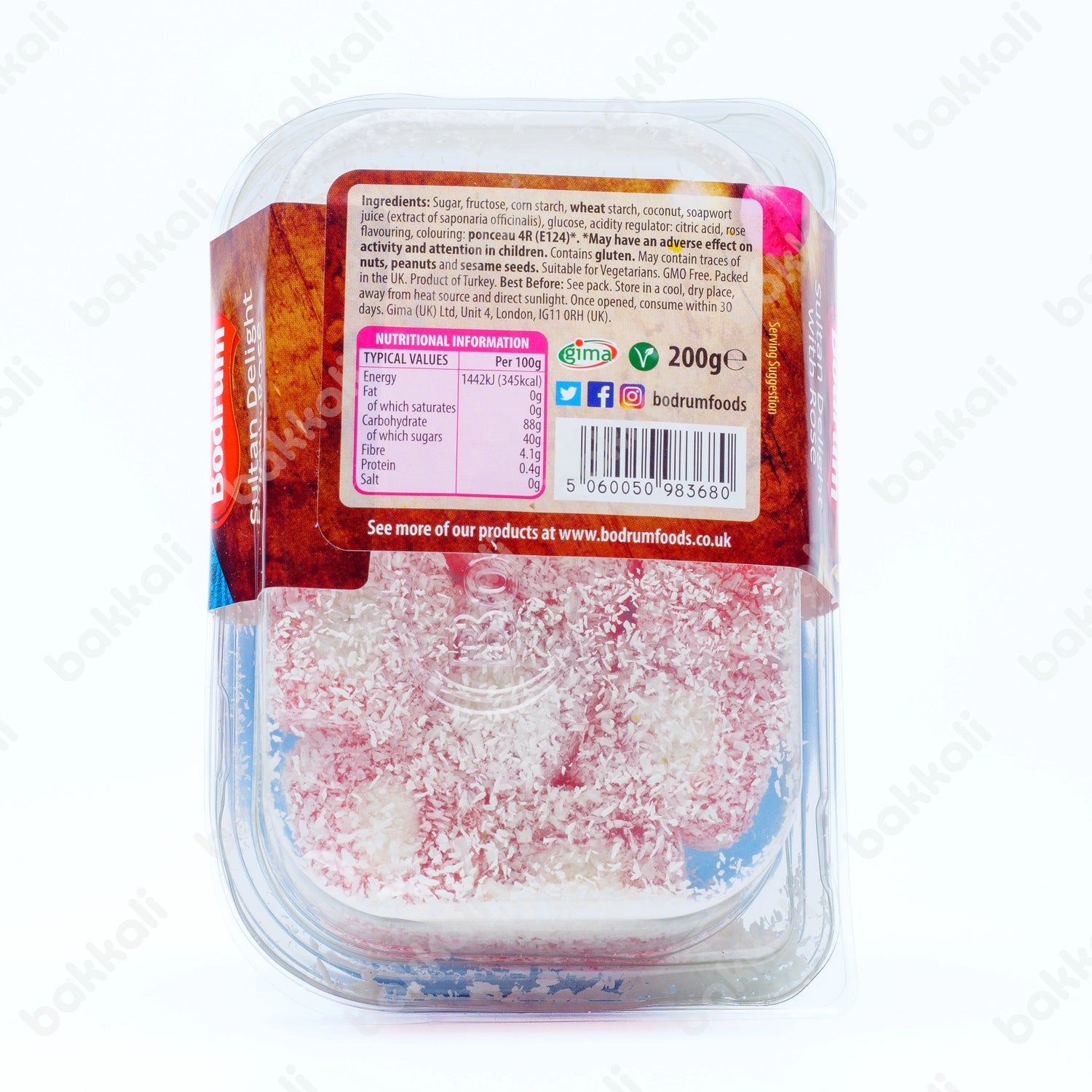 Bodrum Sultana Delight With Rose 200g - Back