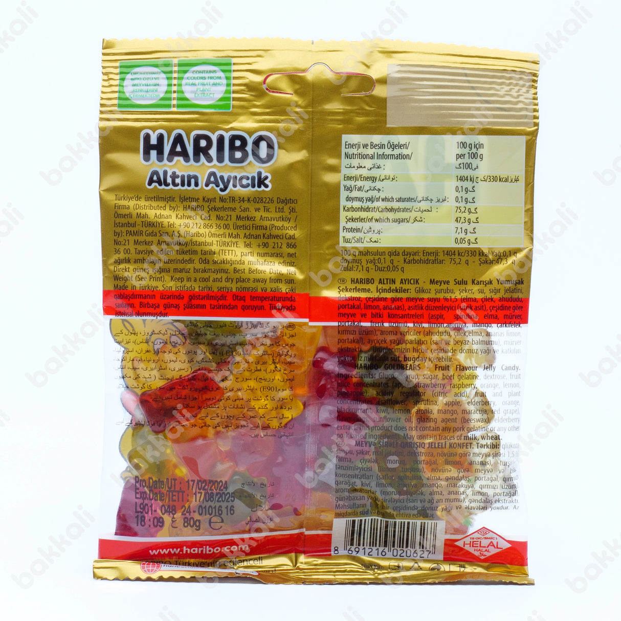 Haribo Gold Bears 80g - Back