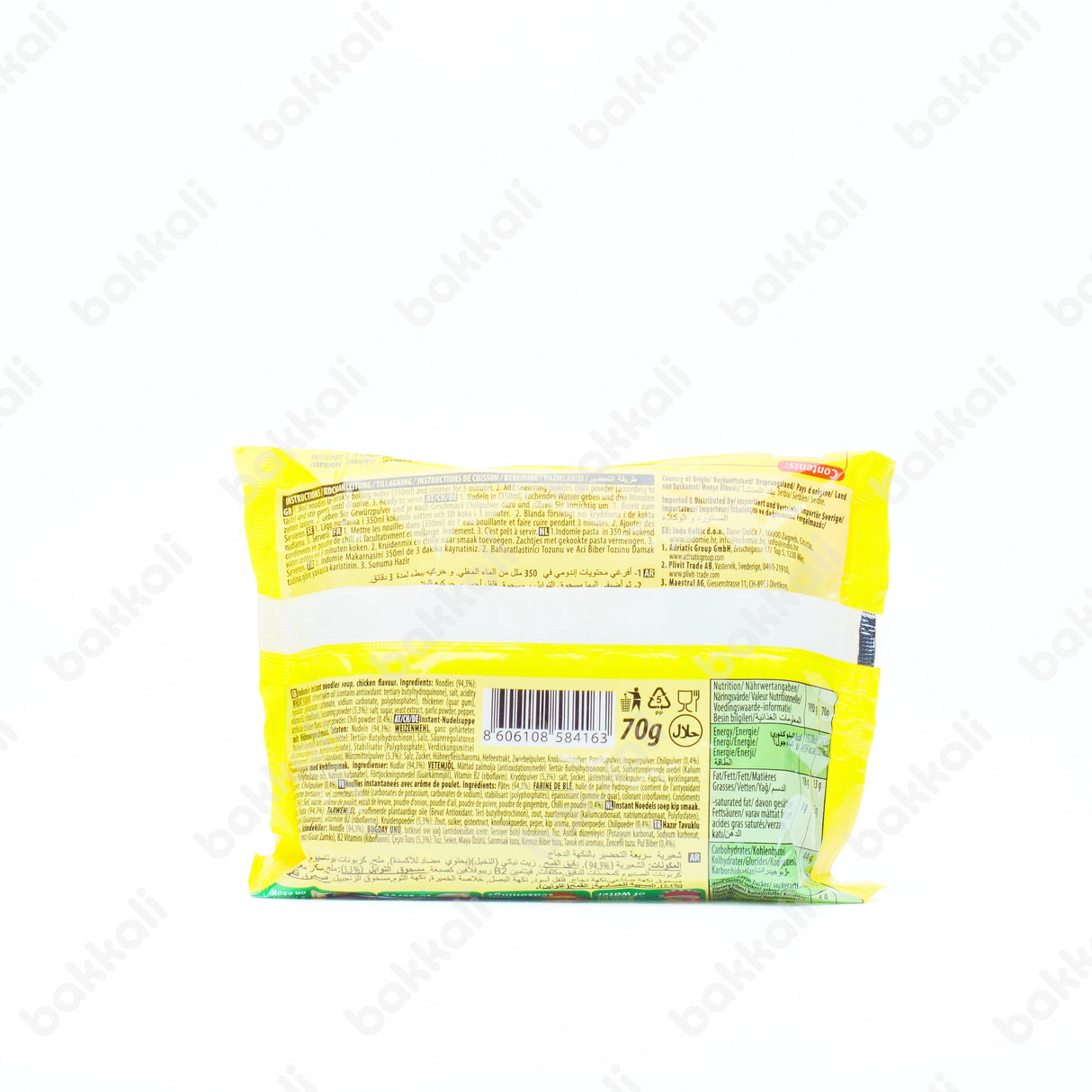 Indomie Noodles Chicken Flavour 70g - Back