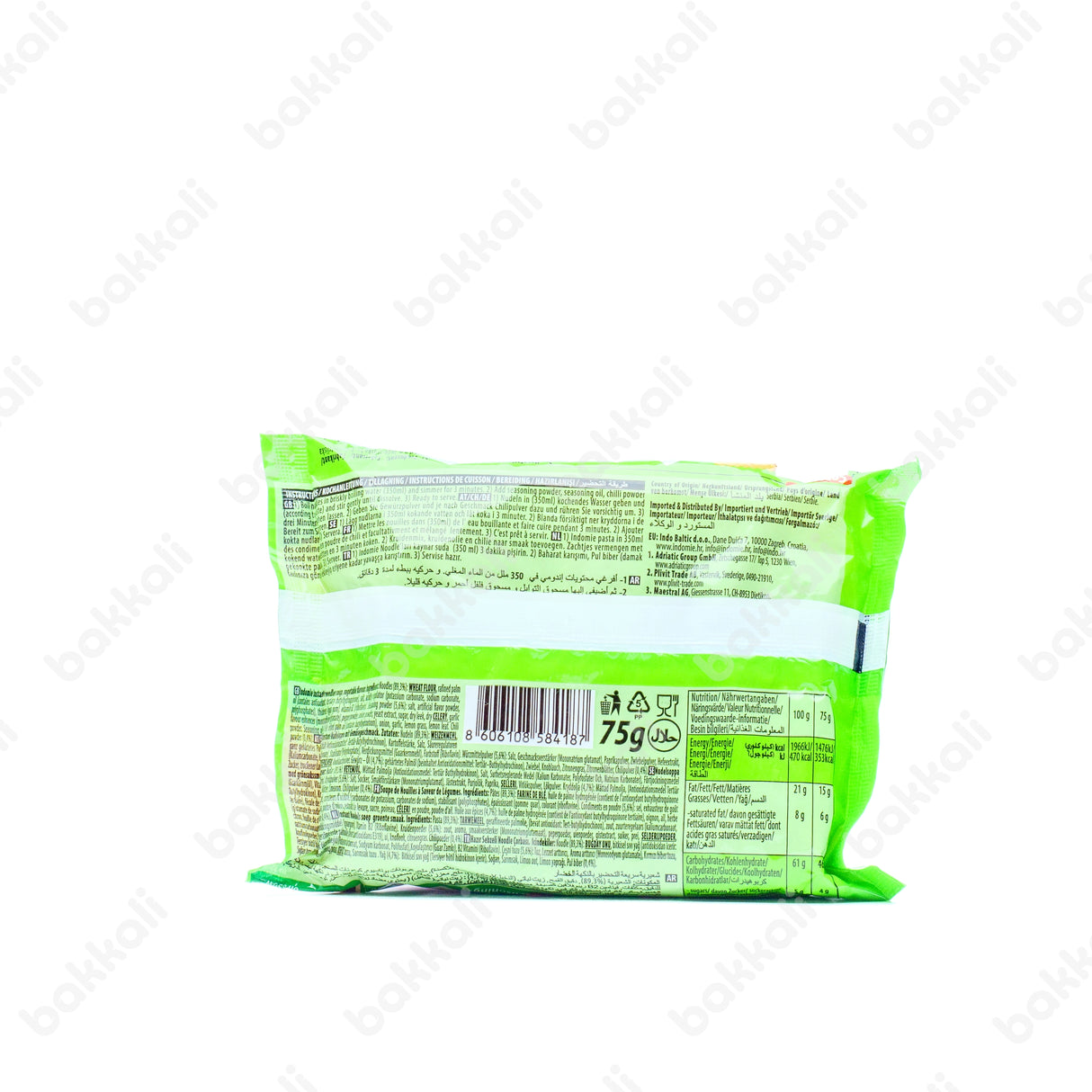 Indomie Noodles Vegetable Flavour 70g - Back