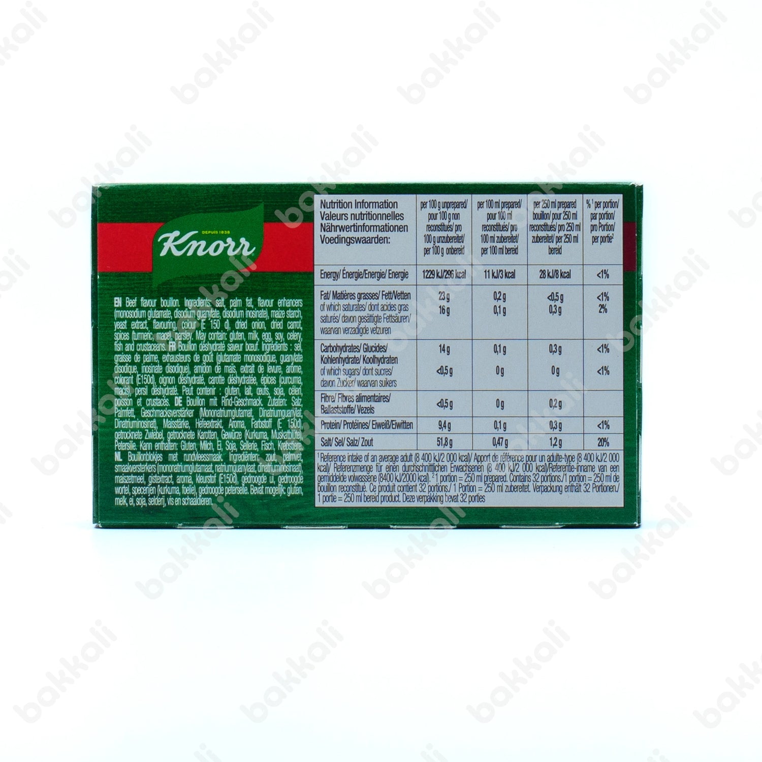 Knorr Bouillon Cubes Beef Flavour 72g - Back