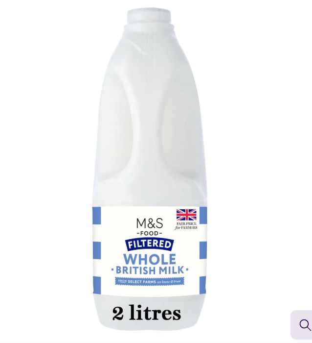 M&S Filtered Whole British Milk 2L