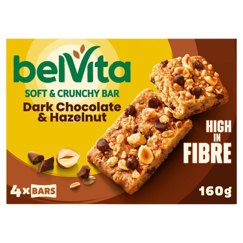 Belvita Baked Bar Chocolate & Hazelnut Cereal Bars 4 x 40g