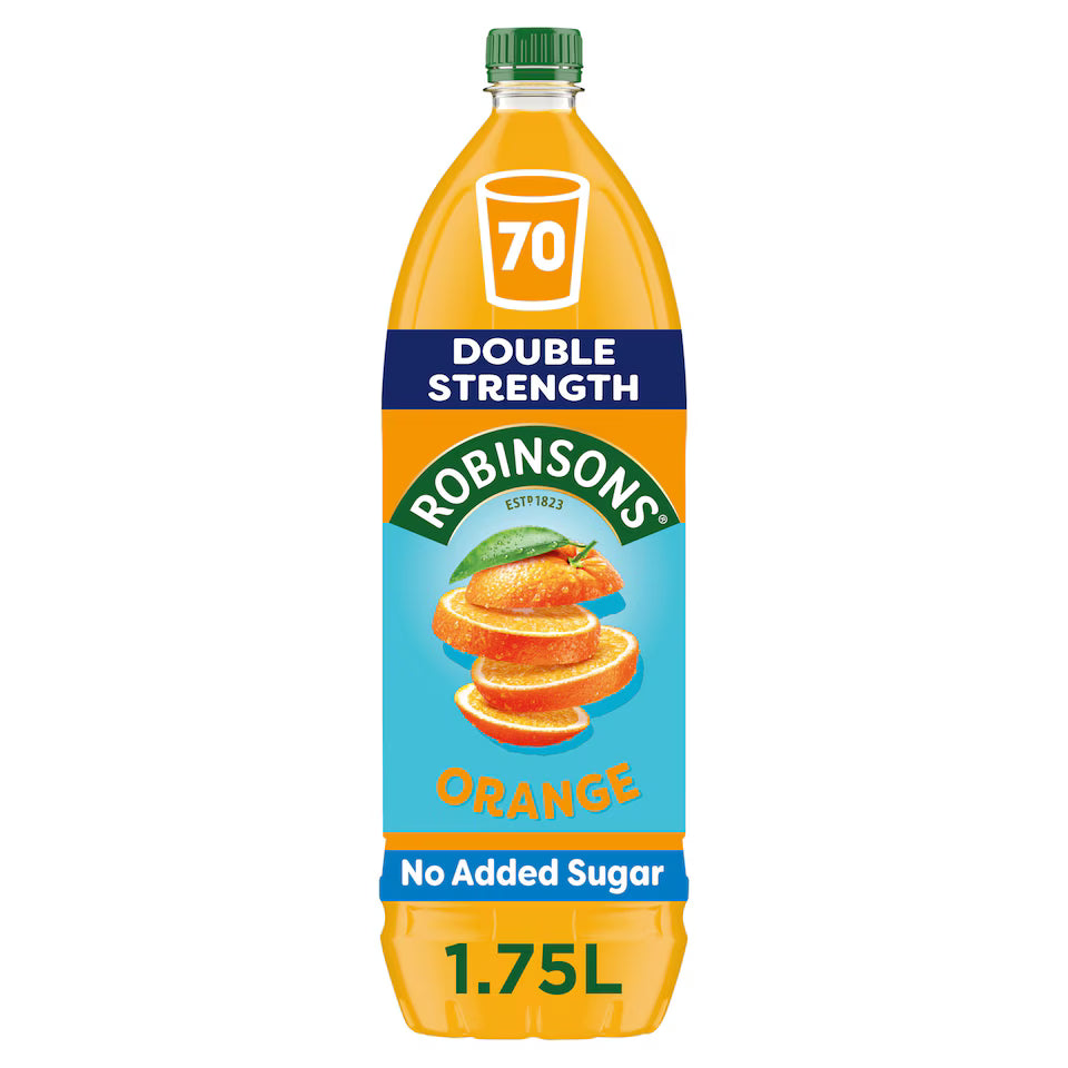Robinsons Double Strength Orange No Added Sugar Squash 1.75L