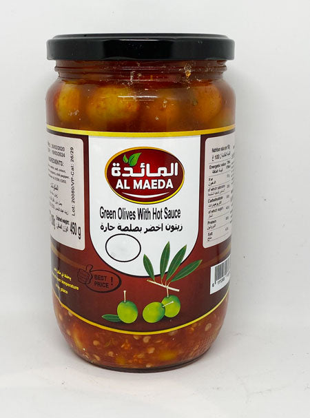 Image of Al Maeda Green Olive With Hot Sauce 450G