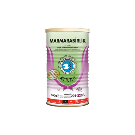 Image of Marmarabirlik Dogal Siyah Zeytin AZ Tuzlu 800g