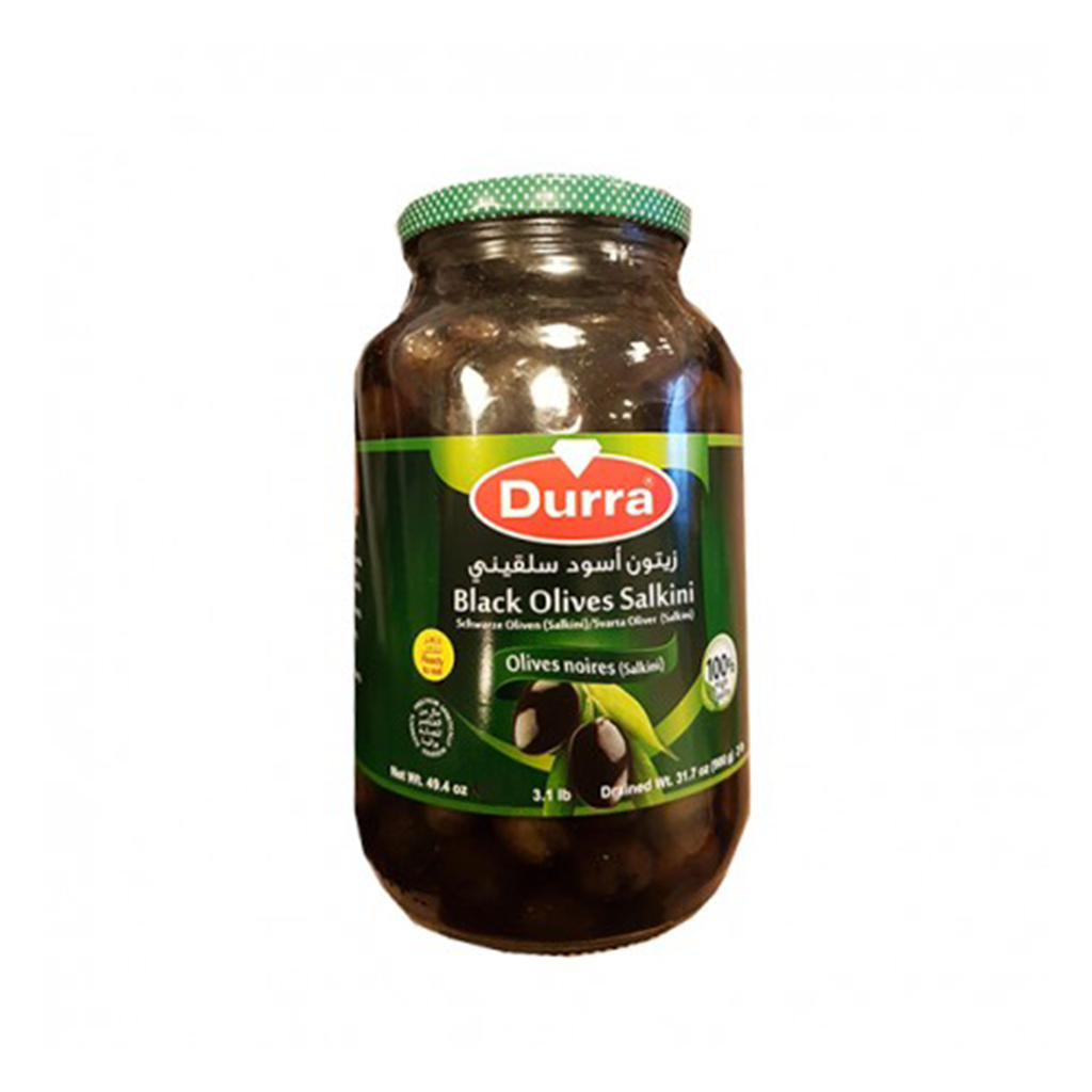 Image of Al Durra Whole Black Olives Salkini 650g